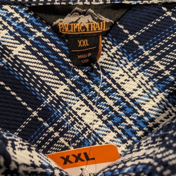 Men's Pacific Trail blanket flannel blue button up.  Size XXL.  100% cotton. - Picture 2 of 6